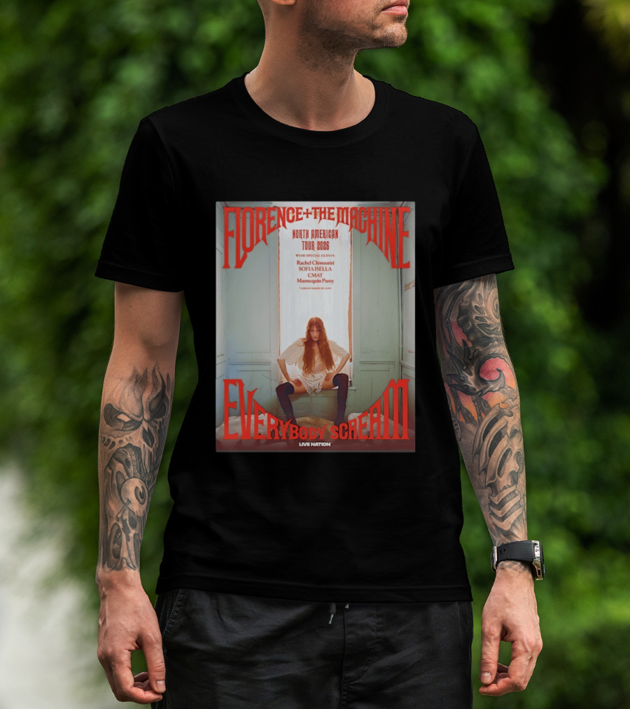 Florence Welch And The Machine North American Tour 2026 Everybody Scream Live Nation Special Guests T-Shirt