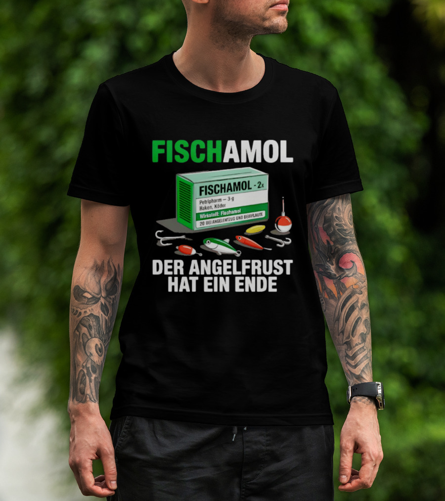 Fischamol Angelfrust Ende Petipharm Haken Köder Wirktstoff Beiflaute Anglerzubehör T-Shirt