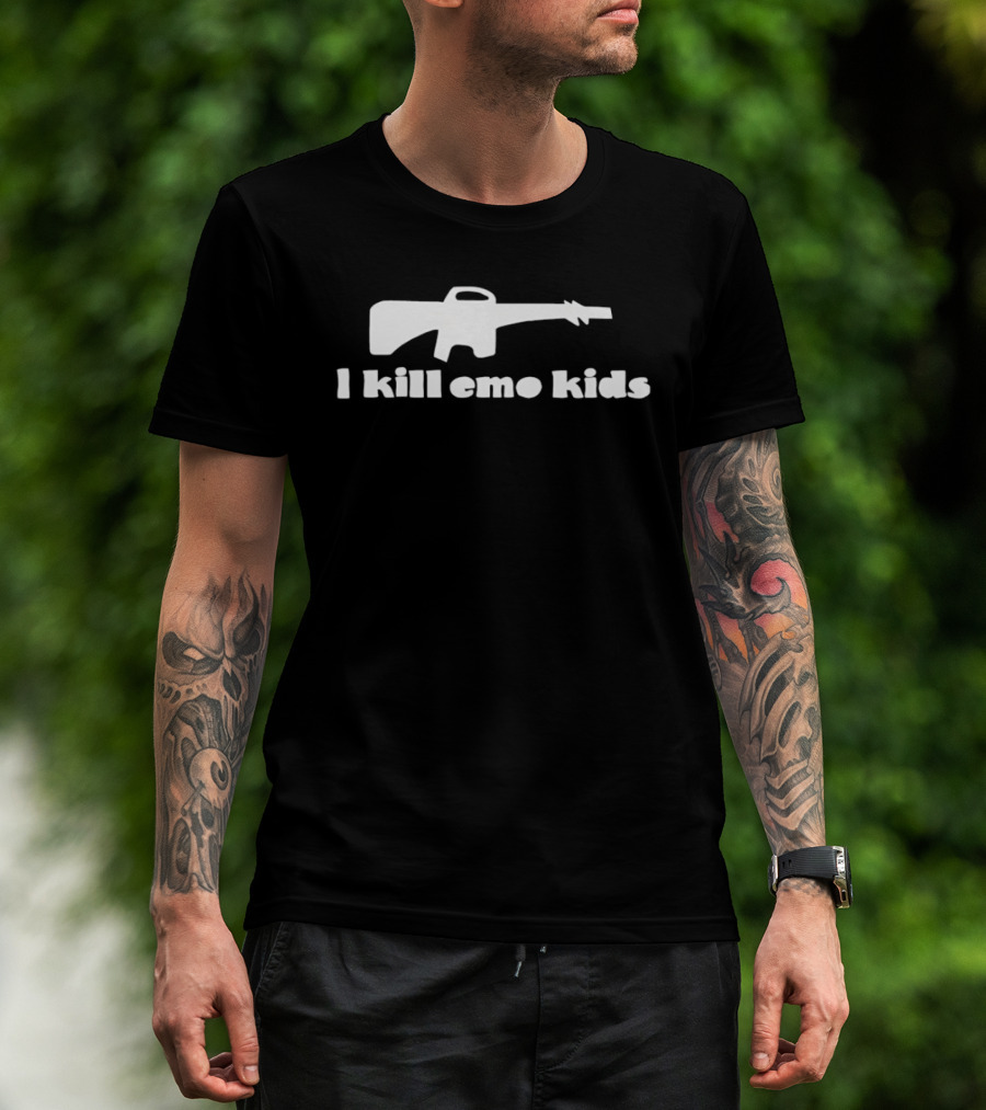 I Kill Emo Kids Gun T-Shirt