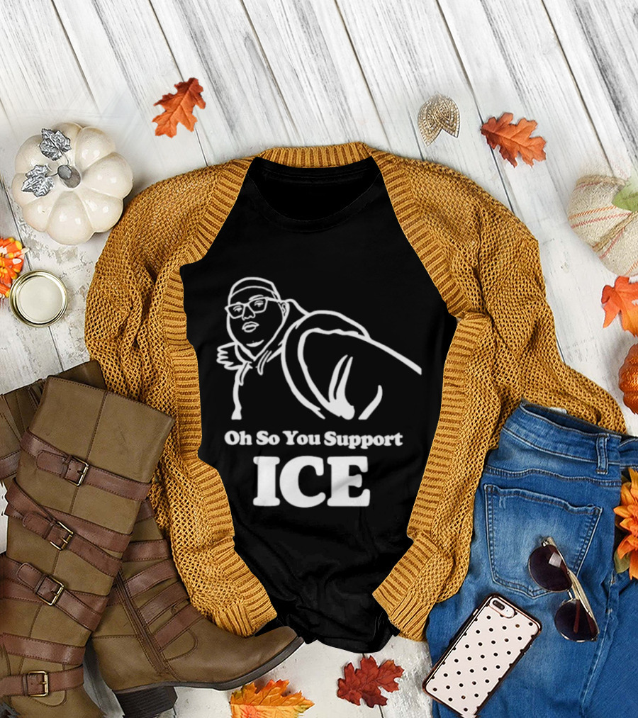 Illinois Punching Nazis Kid Oh So You Support ICE Bold Stencil T-Shirt