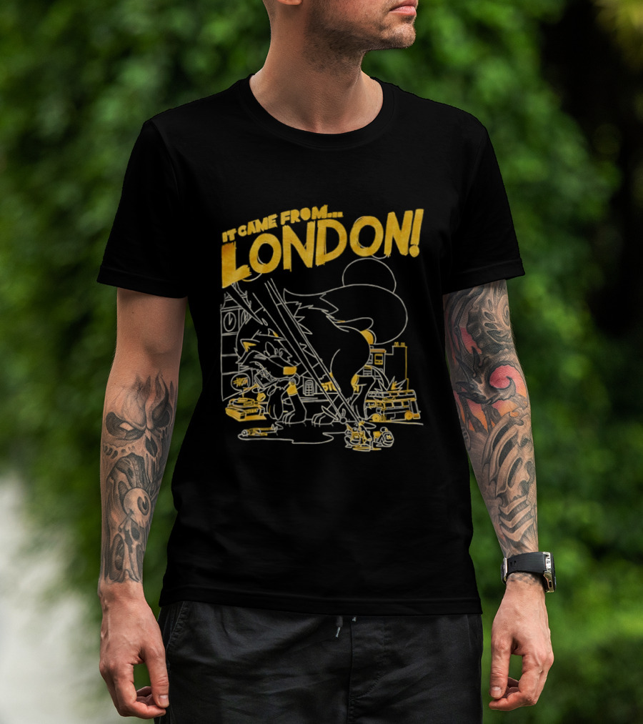 It Came From London Monster Scene With Big Ben T-Shirt