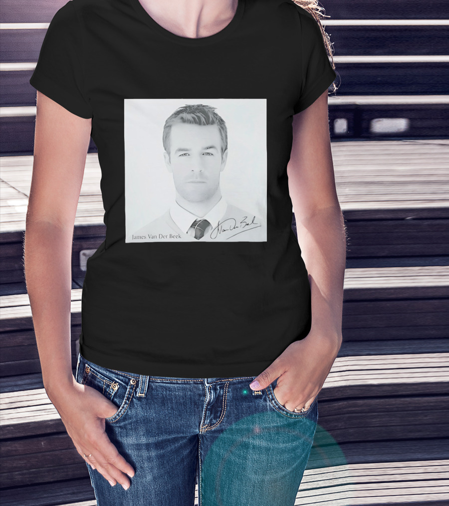 James Van Der Beek Autographed Memorial Photo T-Shirt