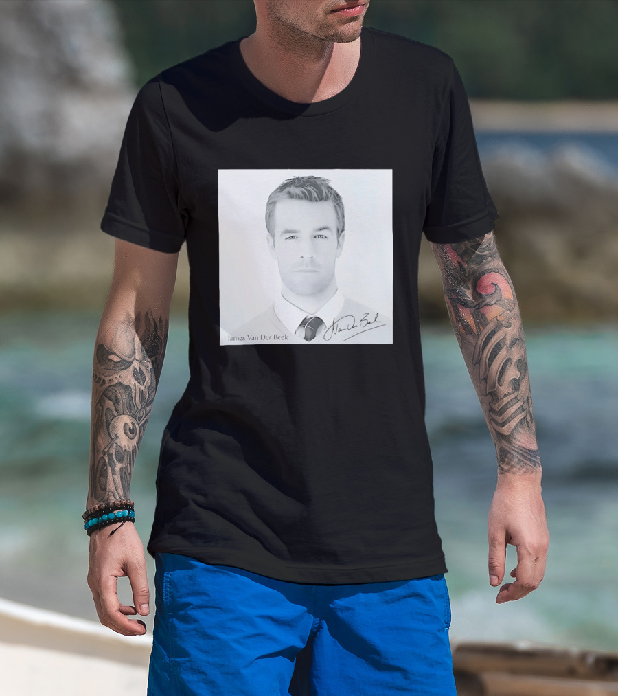 James Van Der Beek Autographed Memorial Photo T-Shirt