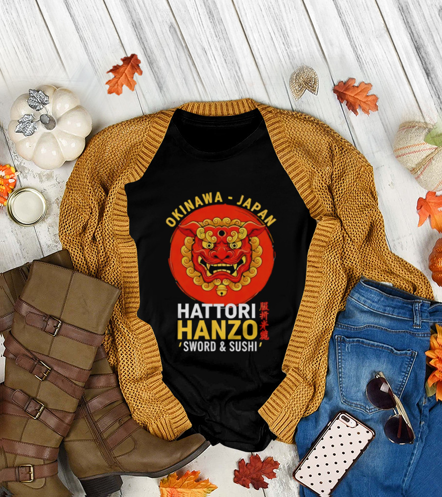 Okinawa Japan Hattori Hanzo Sword and Sushi T-Shirt