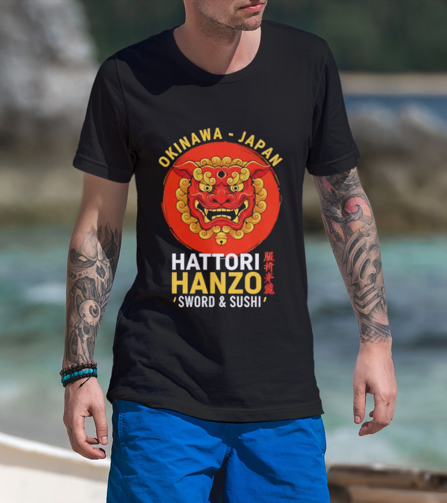 Okinawa Japan Hattori Hanzo Sword And Sushi T-Shirt