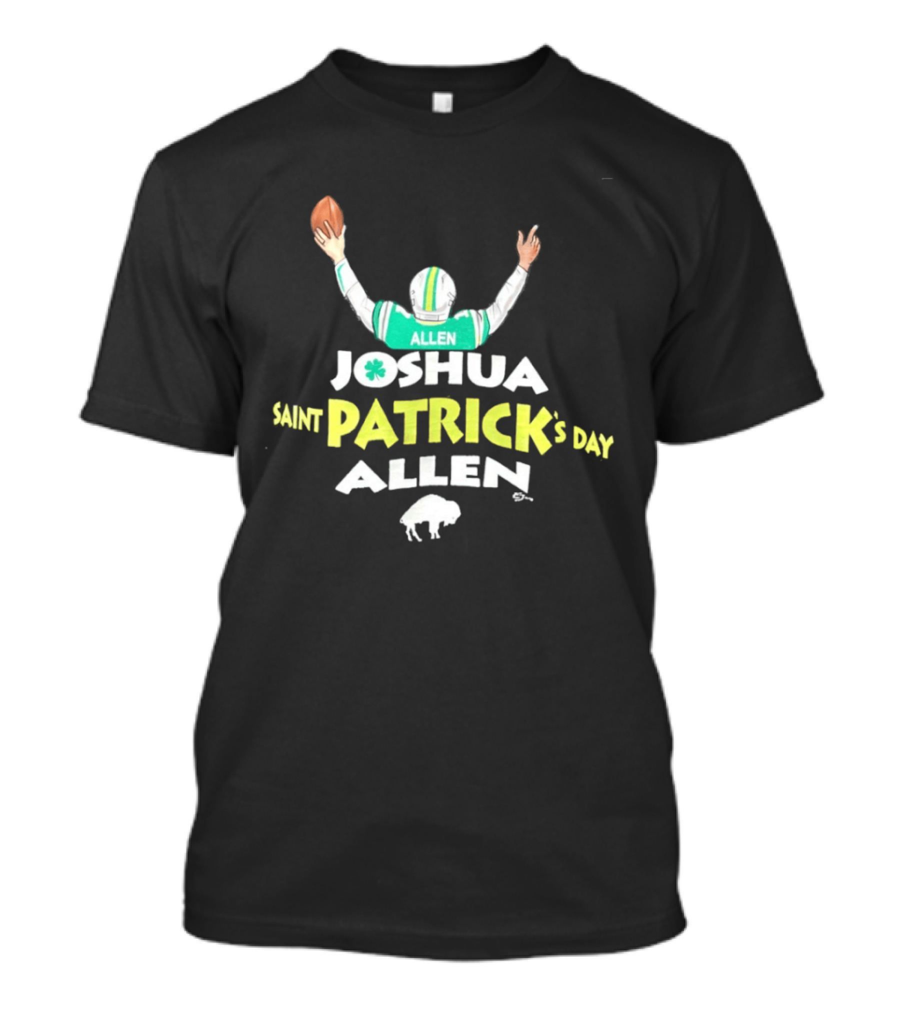 Joshua Saint Patrick's Day Allen Football Celebration With Shamrock And Buffalo T-Shirt