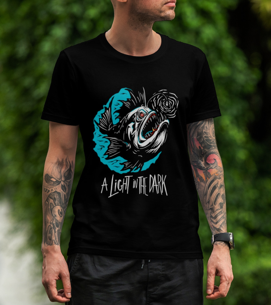 Monster Fish A Light In The Dark Blue Sea T-Shirt