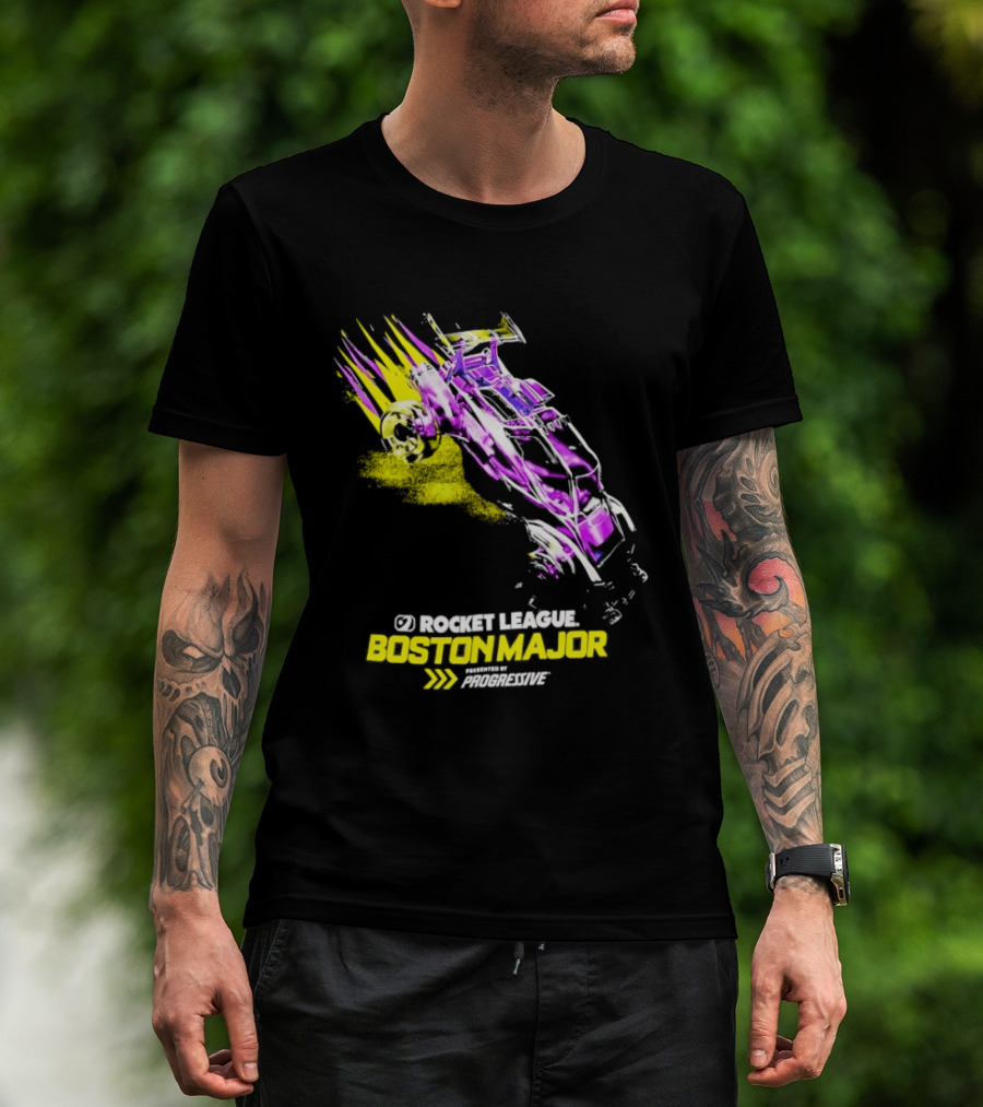 Rocket League Boston Major 2023 Presented By Progressive Colorful Car T-Shirt
