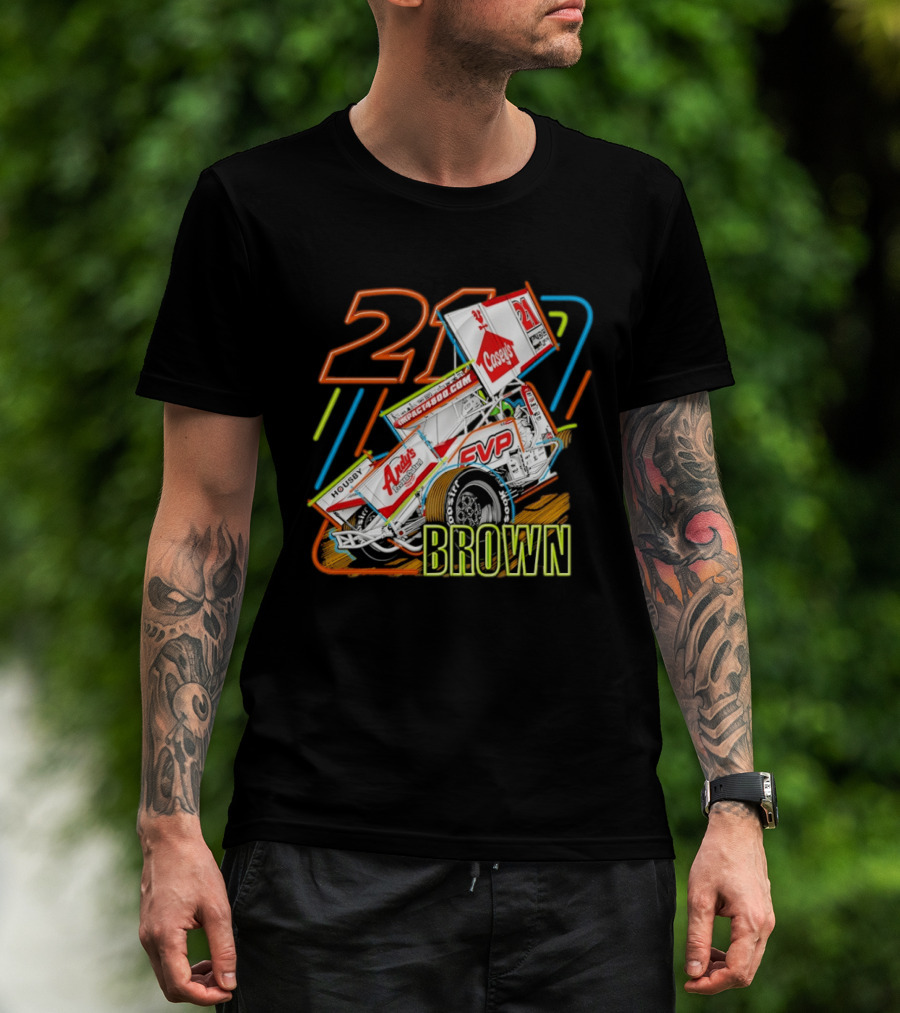 Sprint Car 21 Brown Andy's Casey's Impact 4800 Racing T-Shirt