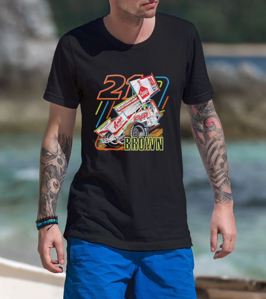 Sprint Car 21 Brown Andy's Casey's Impact 4800 Racing T-Shirt