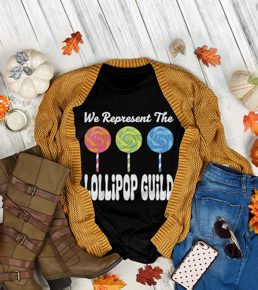 We Represent the Lollipop Guild Wizard of Oz Classic Phrase with Colorful Lollipops T-Shirt