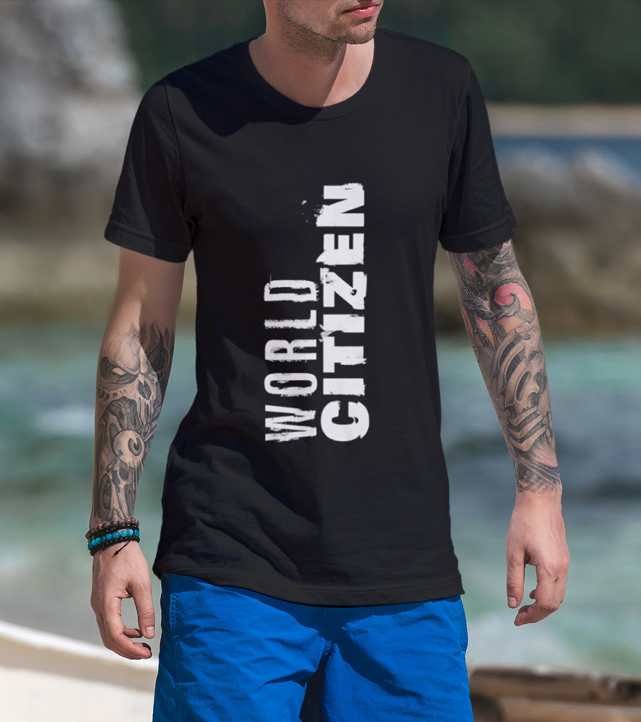 World Citizen Distressed Minimalist T-Shirt