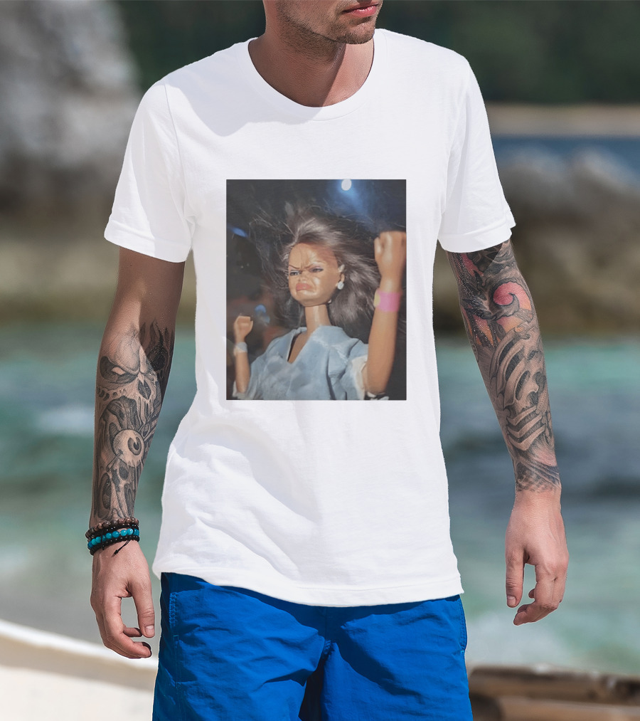 Doll Face Meme Angry Expression Toy Figure T-Shirt