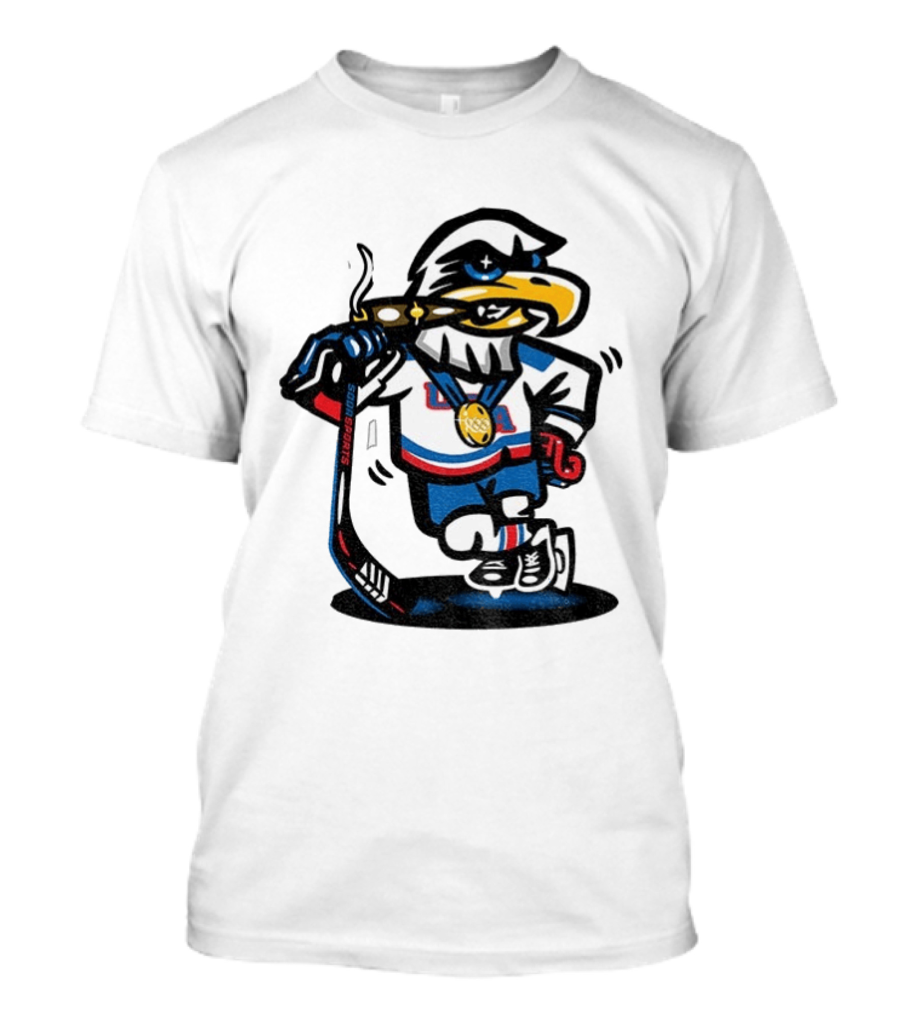 Eagle Die Cut USA Olympic Gold Medal Hockey 2026 Icon Sports T-Shirt