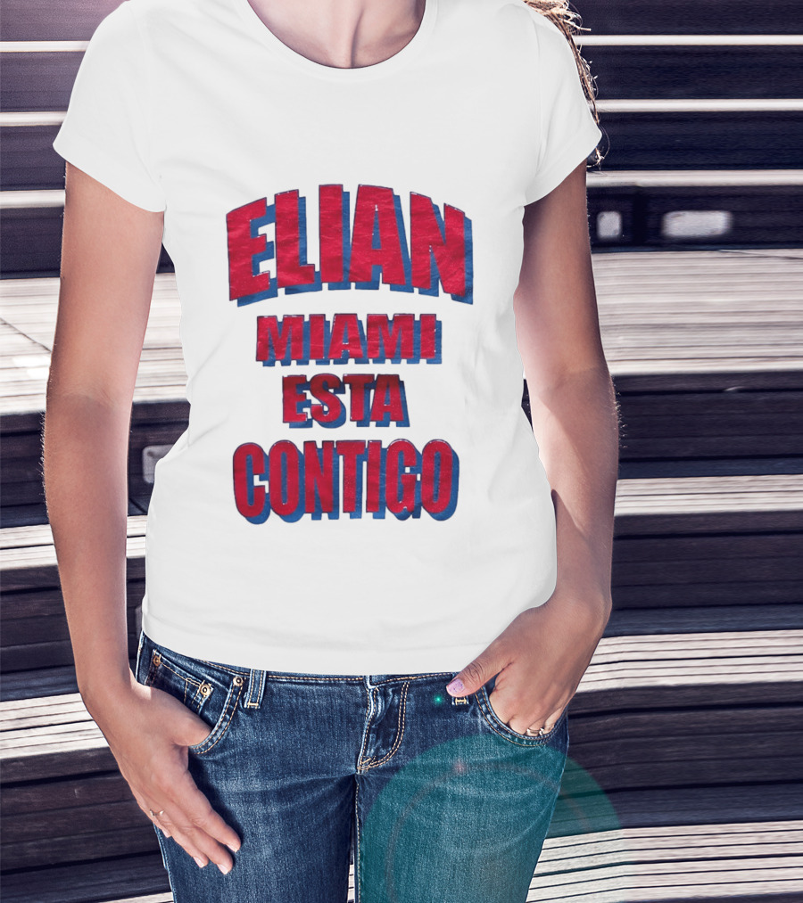 Elian Miami Esta Contigo Red Blue T-Shirt