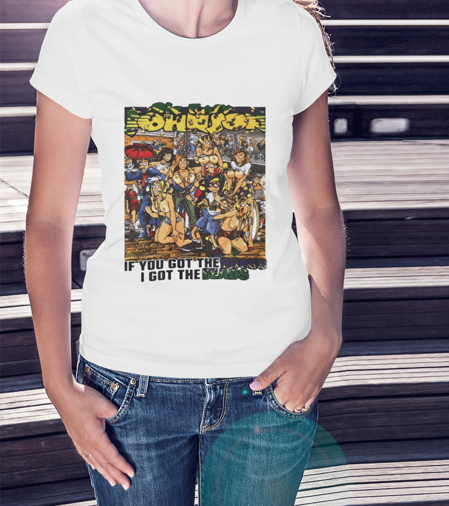 Big Johnson If You Got The Boobs I Got The Beads Mardi Gras Party T-Shirt