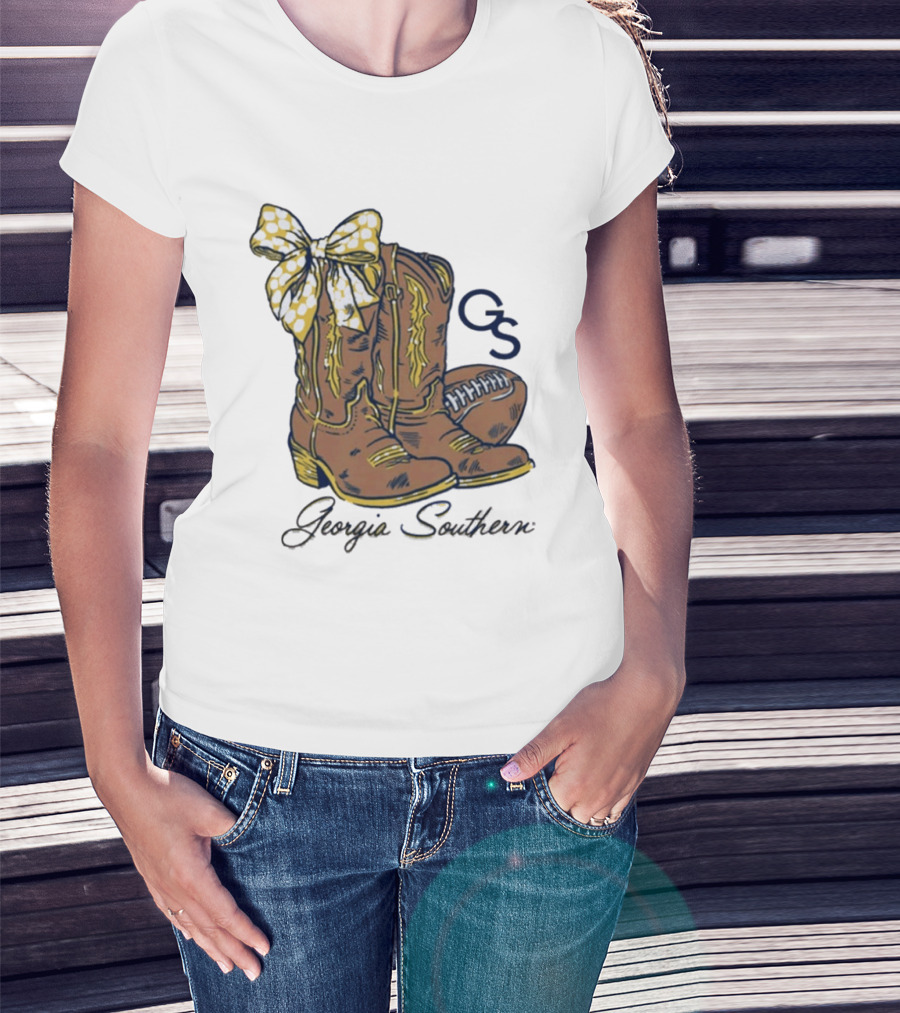 Georgia Southern Bow Boots Football GS T-Shirt