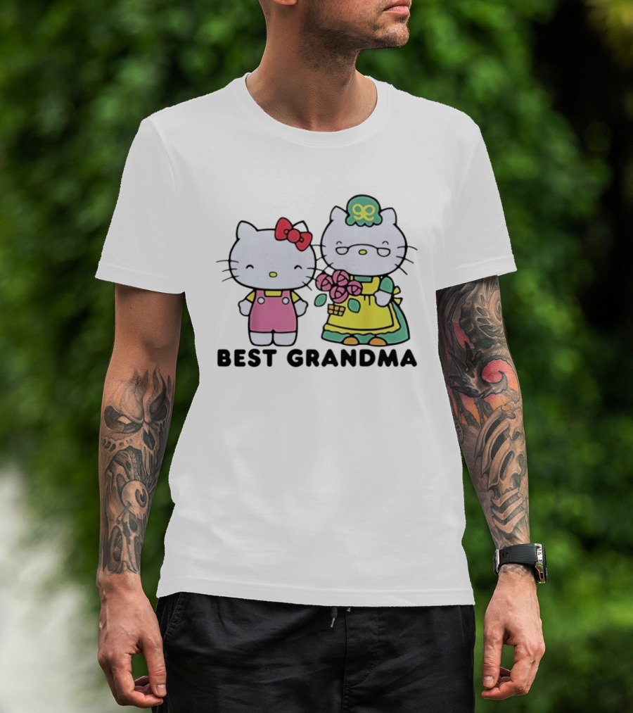 Hello Kitty Best Grandma With Flowers T-Shirt
