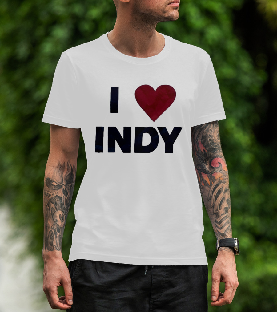 I Love Indy Heart Shape Indianapolis Sentiment T-Shirt