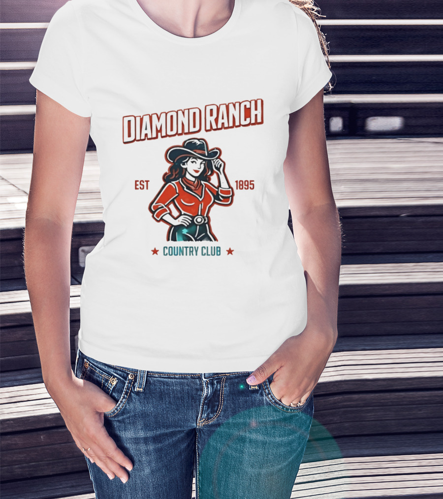 Diamond Ranch Country Club Cowboy Style Est 1895 T-Shirt