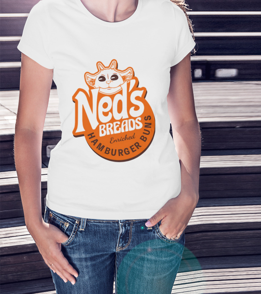 Ned's Breads Enriched Hamburger Buns Cat T-Shirt