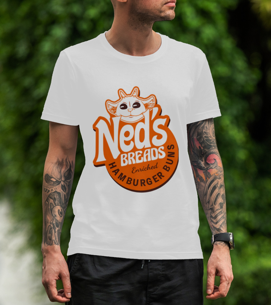 Ned's Breads Enriched Hamburger Buns Cat T-Shirt