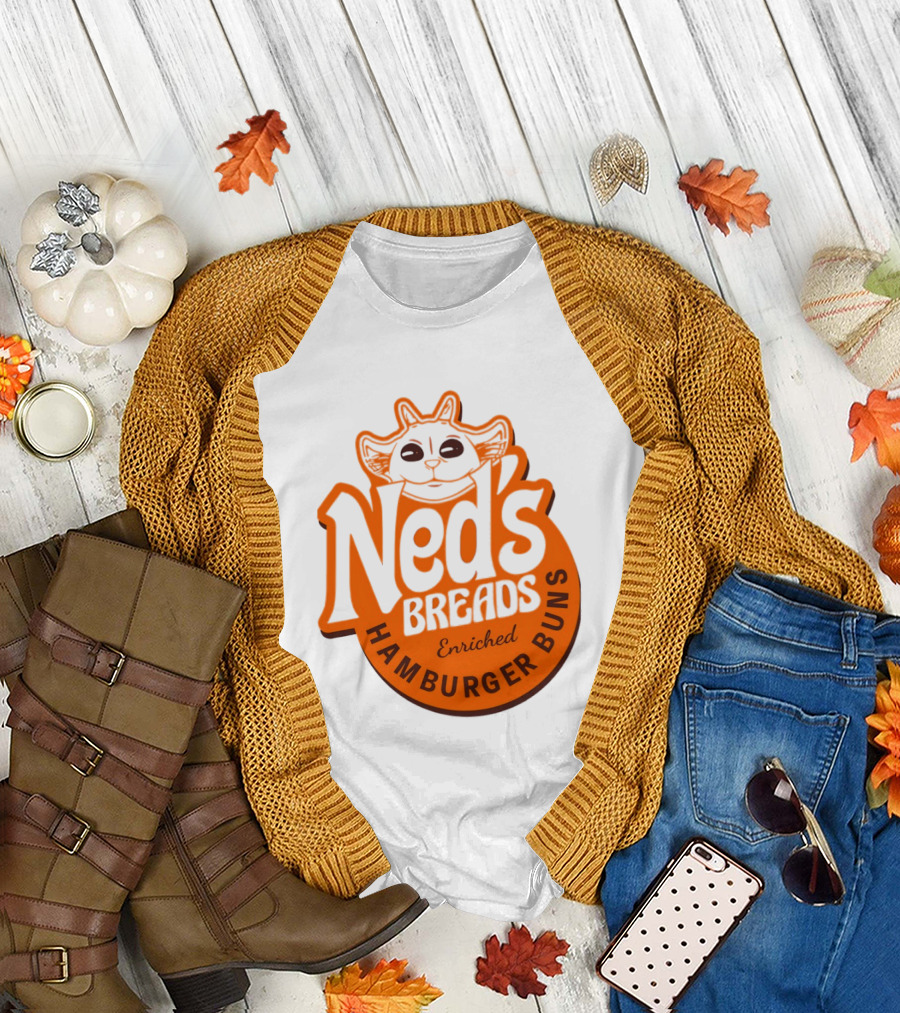 Ned's Breads Enriched Hamburger Buns Cat T-Shirt