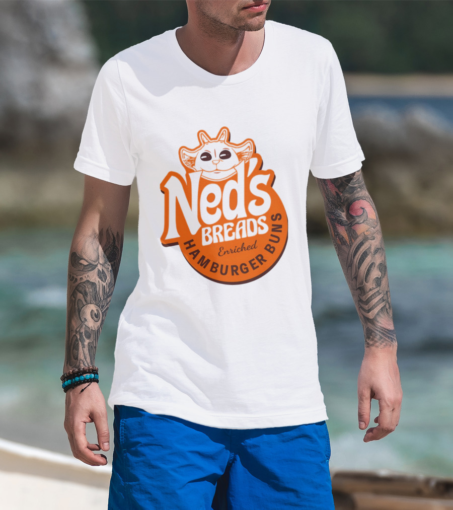 Ned's Breads Enriched Hamburger Buns Cat T-Shirt