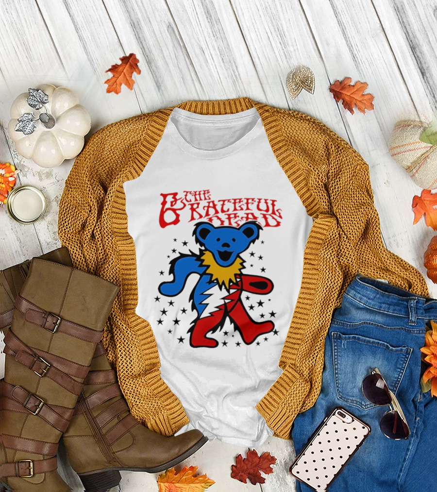 Grateful Dead Dancing Bear Stars Jordan Betts Handyman T-Shirt