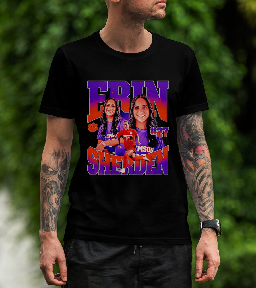 Erin Sherden Clemson Soccer Number 27 Fan Gear T-Shirt