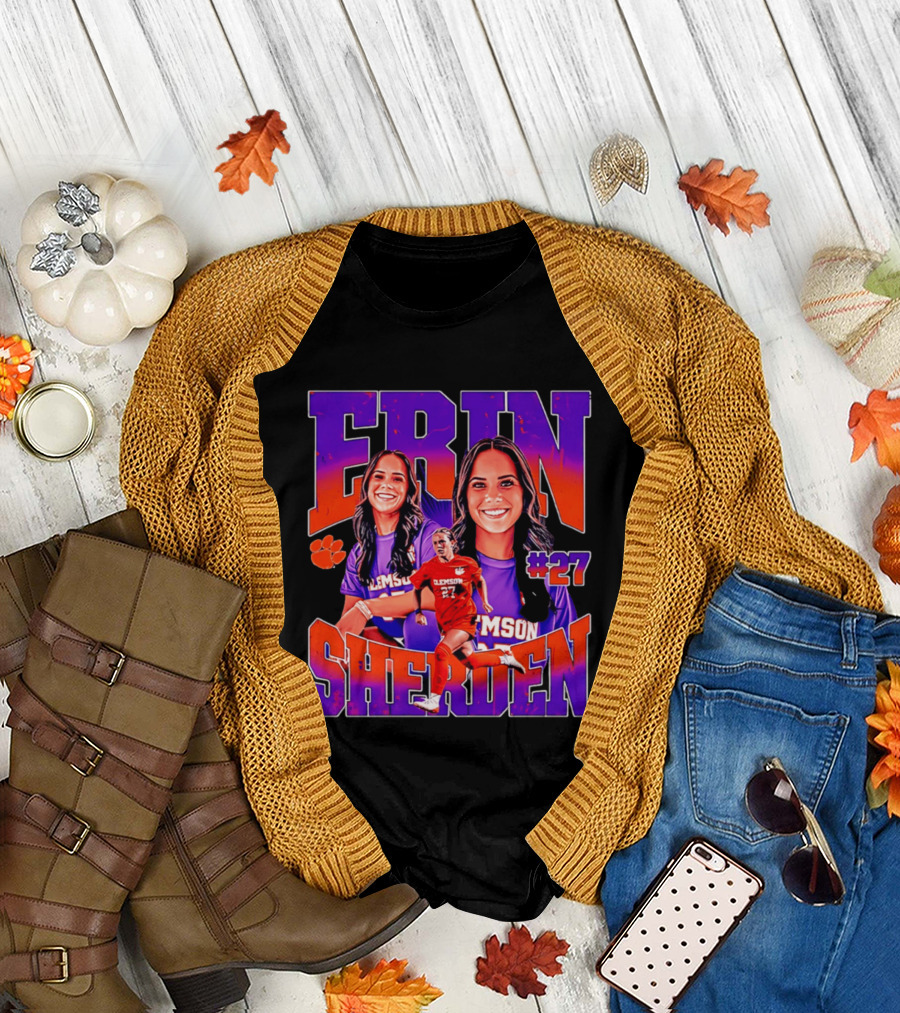 Erin Sherden Clemson Soccer Number 27 Fan Gear T-Shirt