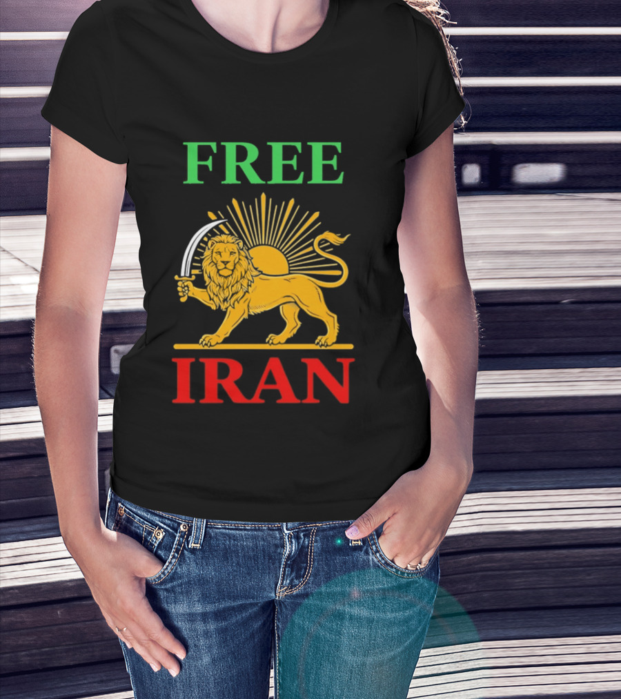 Free Iran Lion And Sun Shir O Khorshid T-Shirt