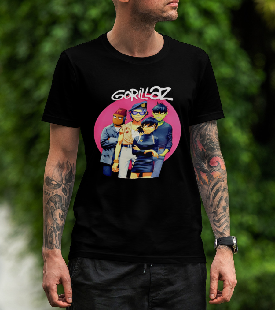 Gorillaz Cartoon Band Characters Group T-Shirt