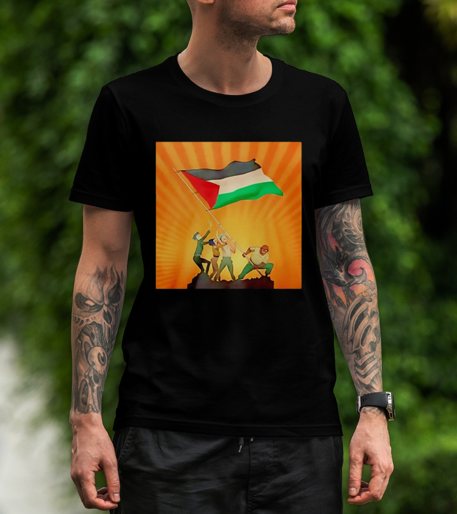 Gorillaz X Together For Palestine Flag Raising T-Shirt