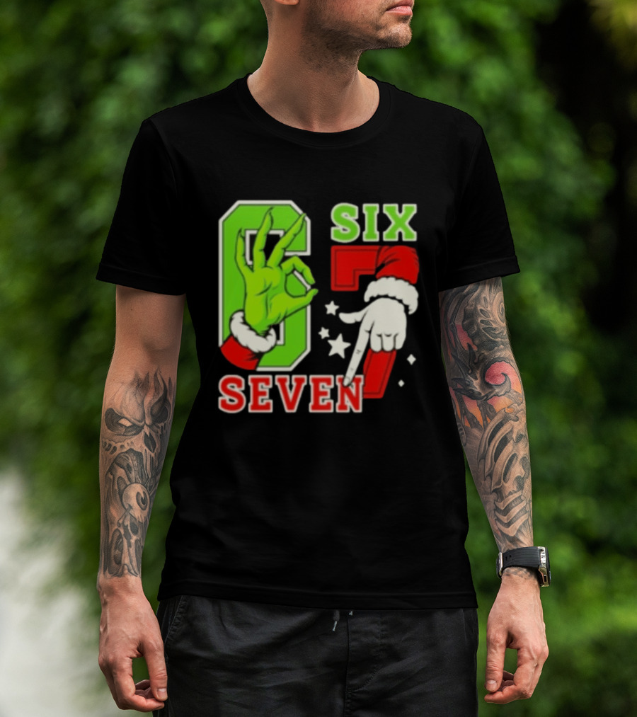 Grinch Santa 67 Six Seven Christmas TikTok Trending T-Shirt