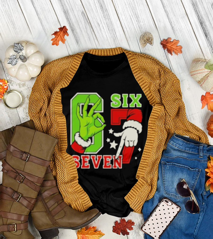 Grinch Santa 67 Six Seven Christmas TikTok Trending T-Shirt