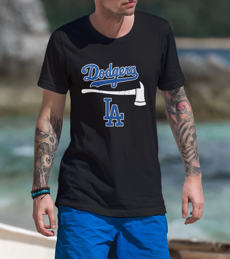 Dodgers Firefighter Axe LA Dodgers T-Shirt