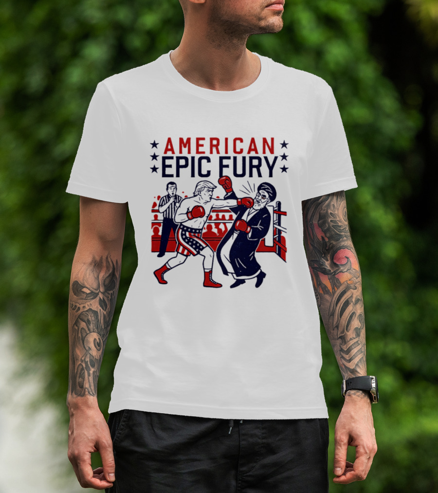 American Epic Fury Khamenei Vs Trump Boxing Showdown T-Shirt