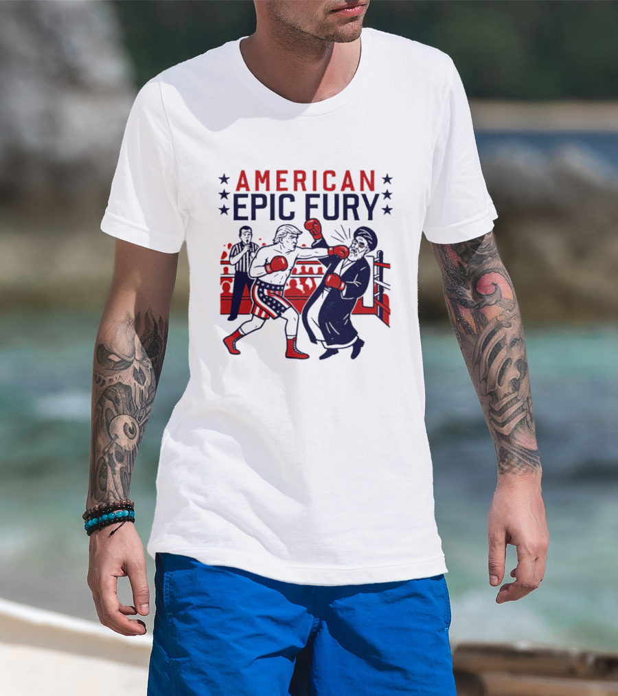 American Epic Fury Khamenei Vs Trump Boxing Showdown T-Shirt