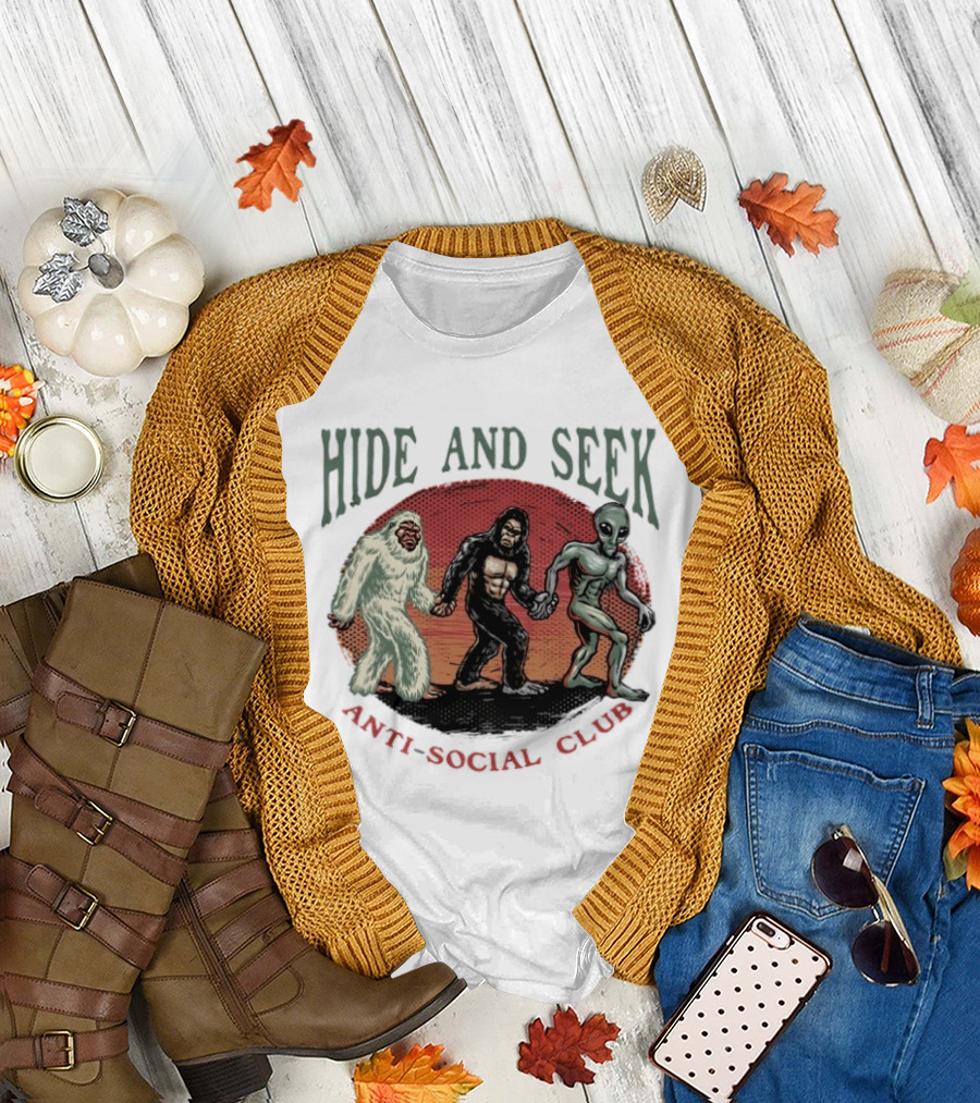Hide and Seek Anti Social Club Yeti Bigfoot Alien Collaboration T-Shirt