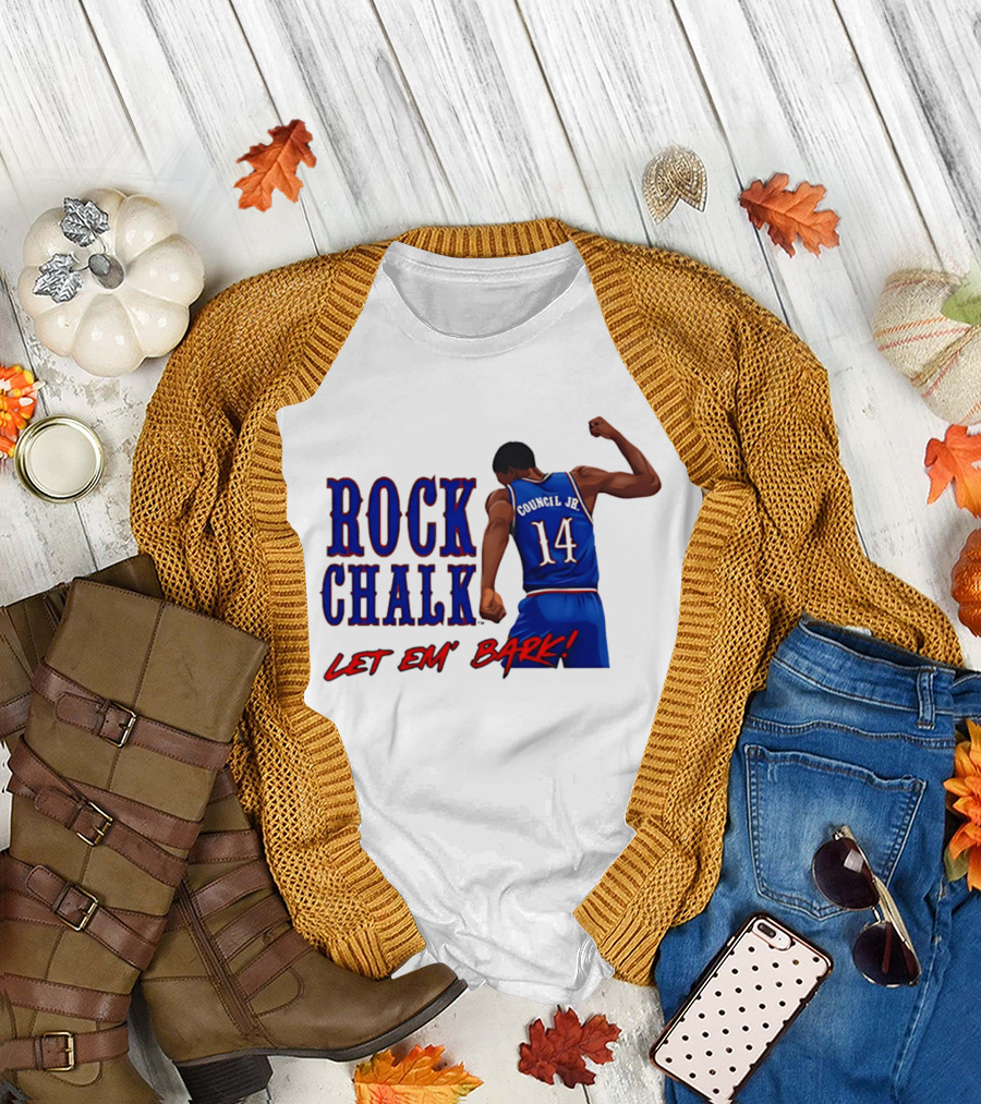 Rock Chalk Melvin Council Jr 14 Let Em' Bark T-Shirt