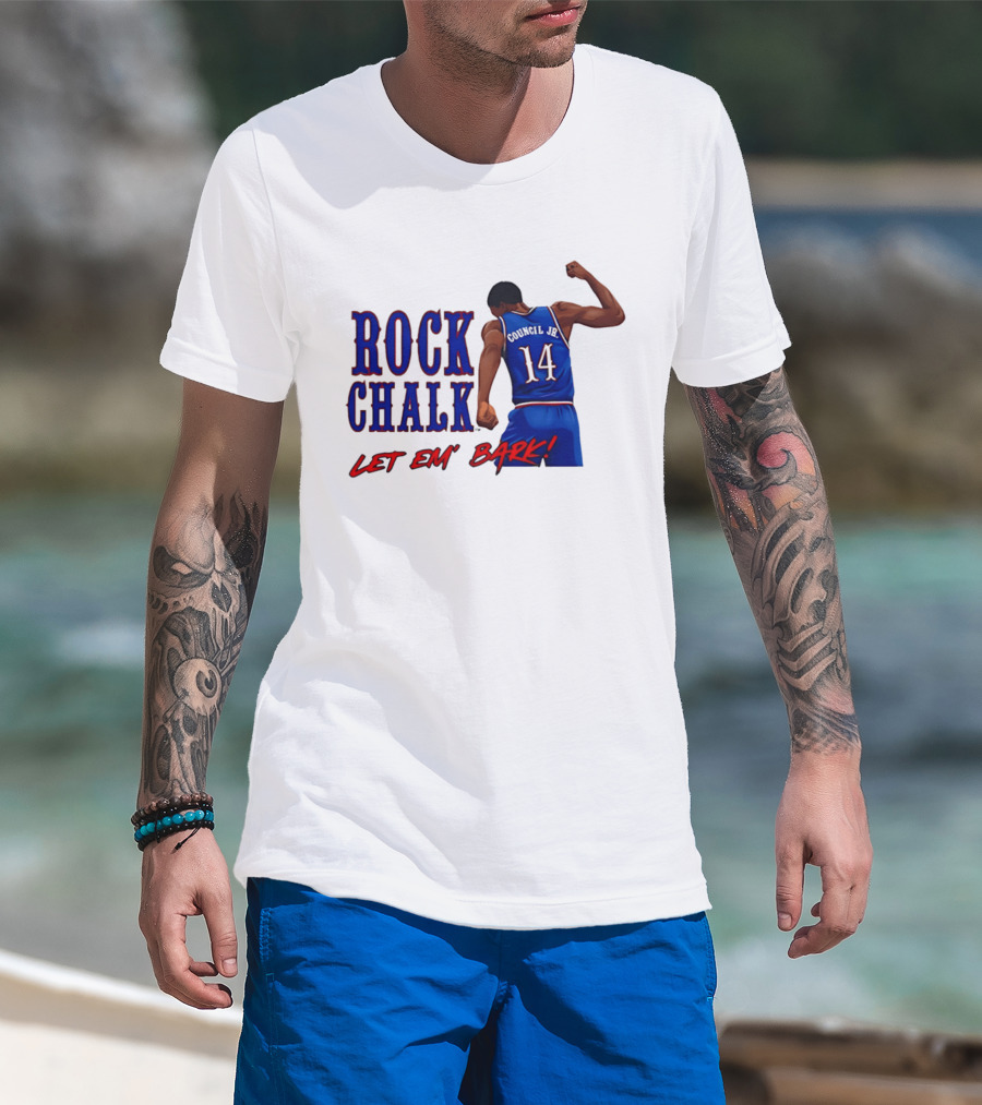 Rock Chalk Melvin Council Jr 14 Let Em' Bark T-Shirt