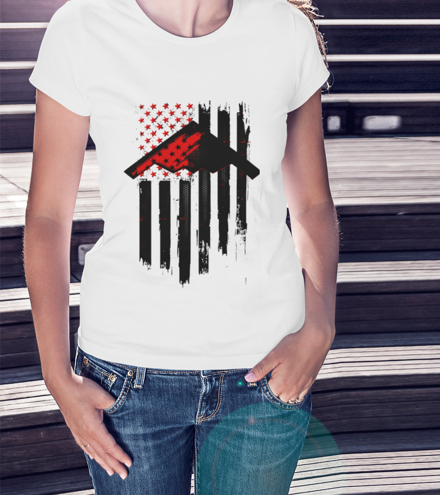 Sprit Carbon Onyx USA Flag Black Red Stars And Stripes T-Shirt