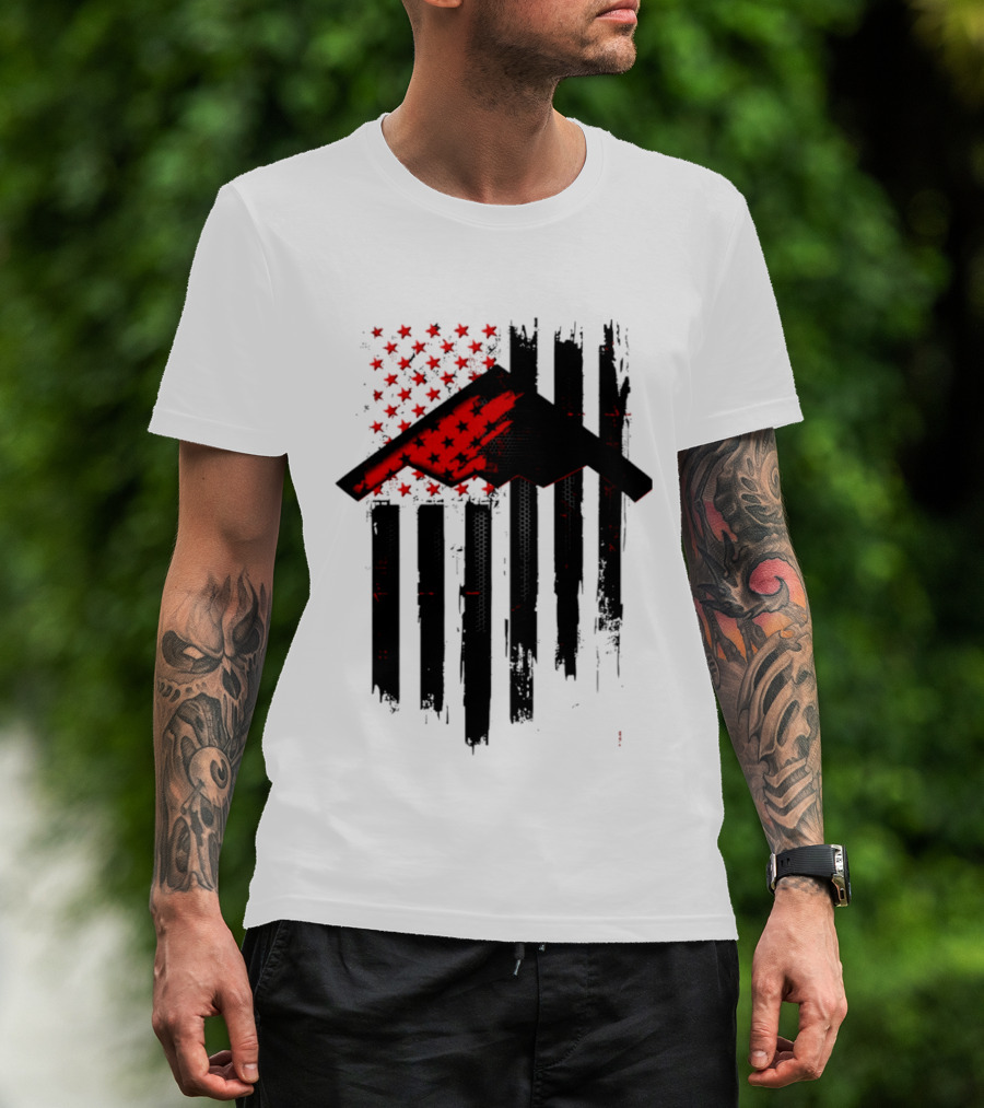 Sprit Carbon Onyx USA Flag Black Red Stars And Stripes T-Shirt