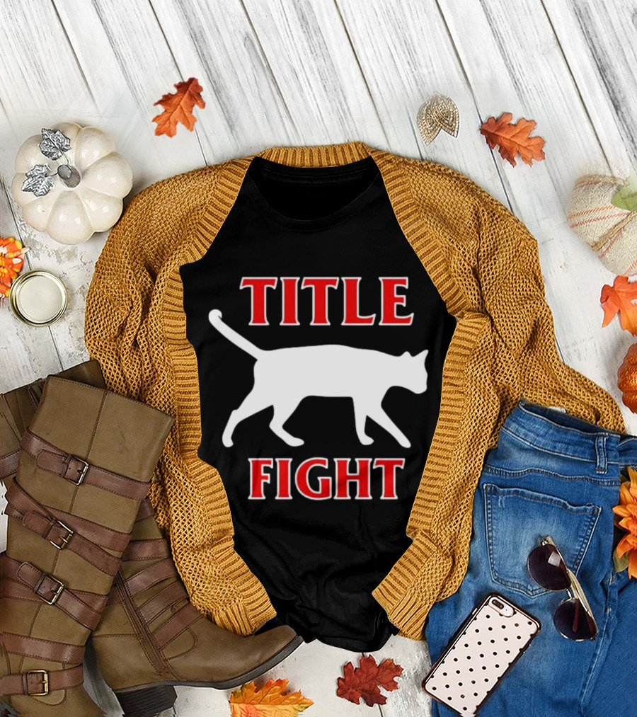 Title Fight Cat Silhouette Bold Red T-Shirt