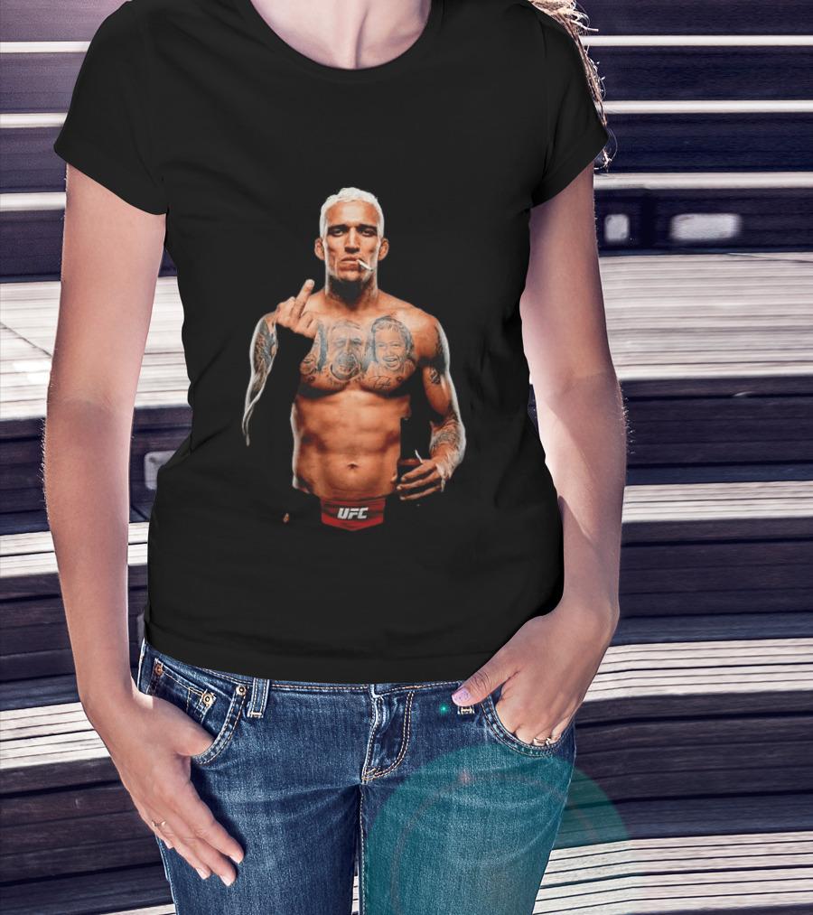 Charles Oliveira UFC Middle Finger Tattoo Smoking 2026 T-Shirt