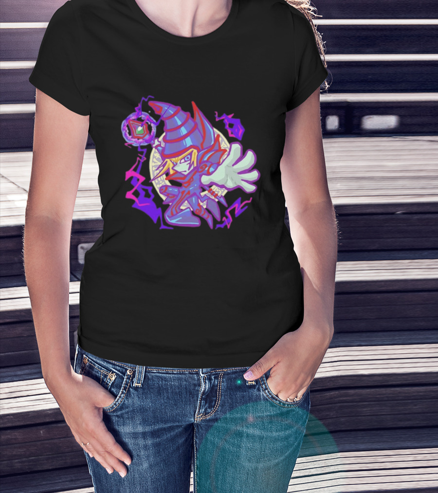 Dark Magician Yu Gi Oh Chibi Style Illustration Mystic Energy Sphere T-Shirt