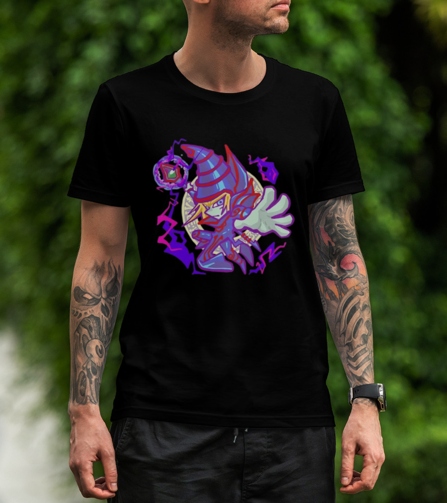 Dark Magician Yu Gi Oh Chibi Style Illustration Mystic Energy Sphere T-Shirt