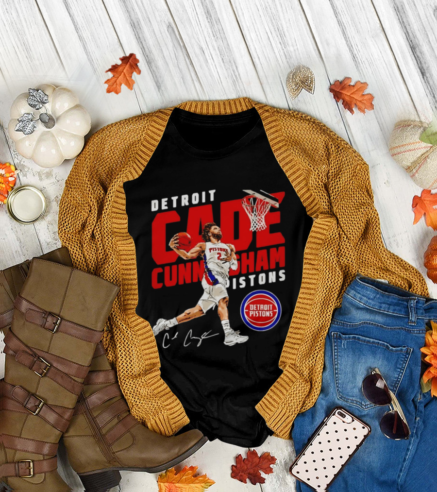 Detroit Pistons Cade Cunningham Windmill Dunk T-Shirt