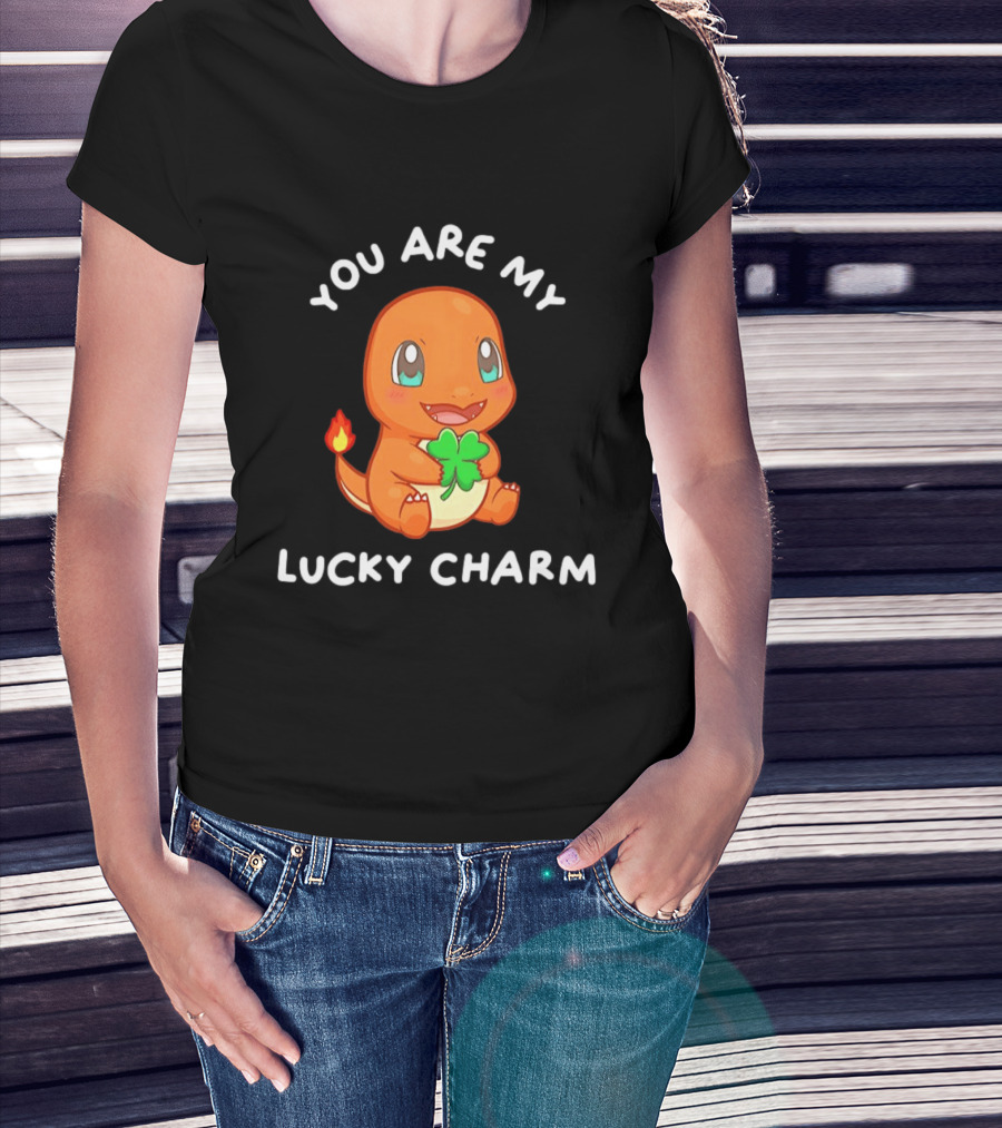 You Are My Lucky Charm Pokemon Charmander Clover Image T-Shirt
